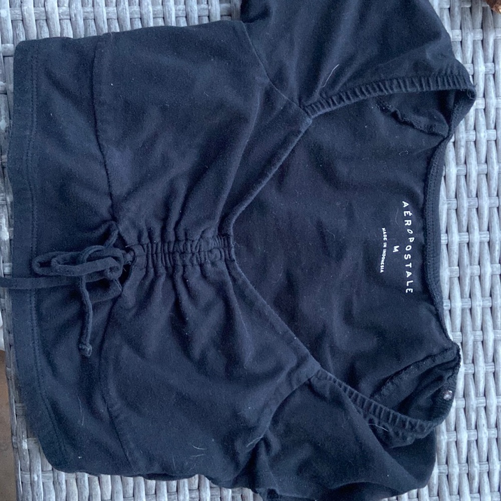 Hollister, black cropped shirt, size medium newer
